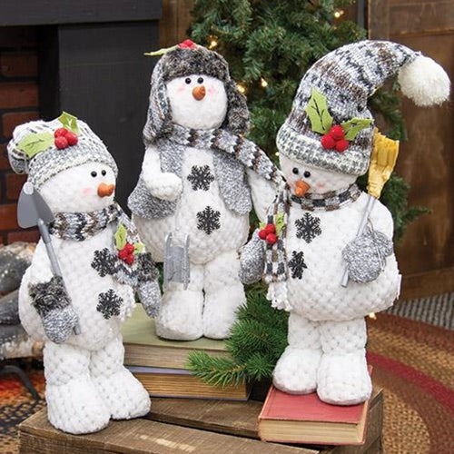 Plush Standing Snowman W/Hat & Scarf G2356200 By CWI Gifts