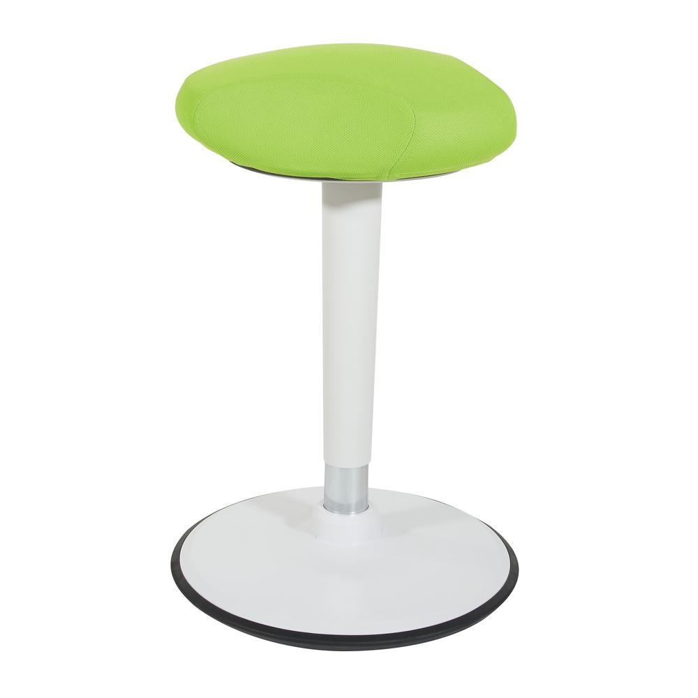 Active Perch Seat with White Frame and Green Fabric 24″-34″, ACT1010-6