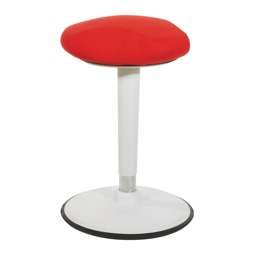 Active Perch Seat with White Frame and Red Fabric 24″-34″, ACT1010-9