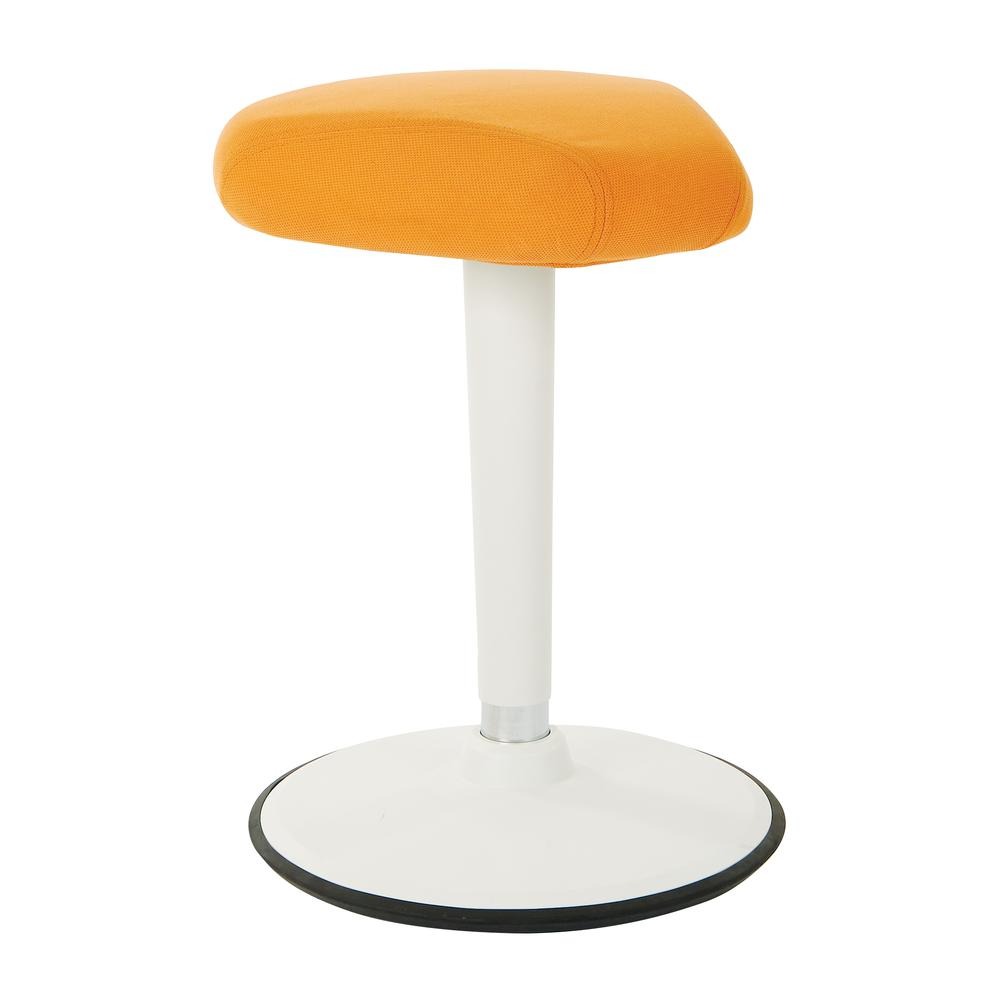 Active Perch Seat with White Frame and Orange Fabric 24″-34″, ACT1010-18