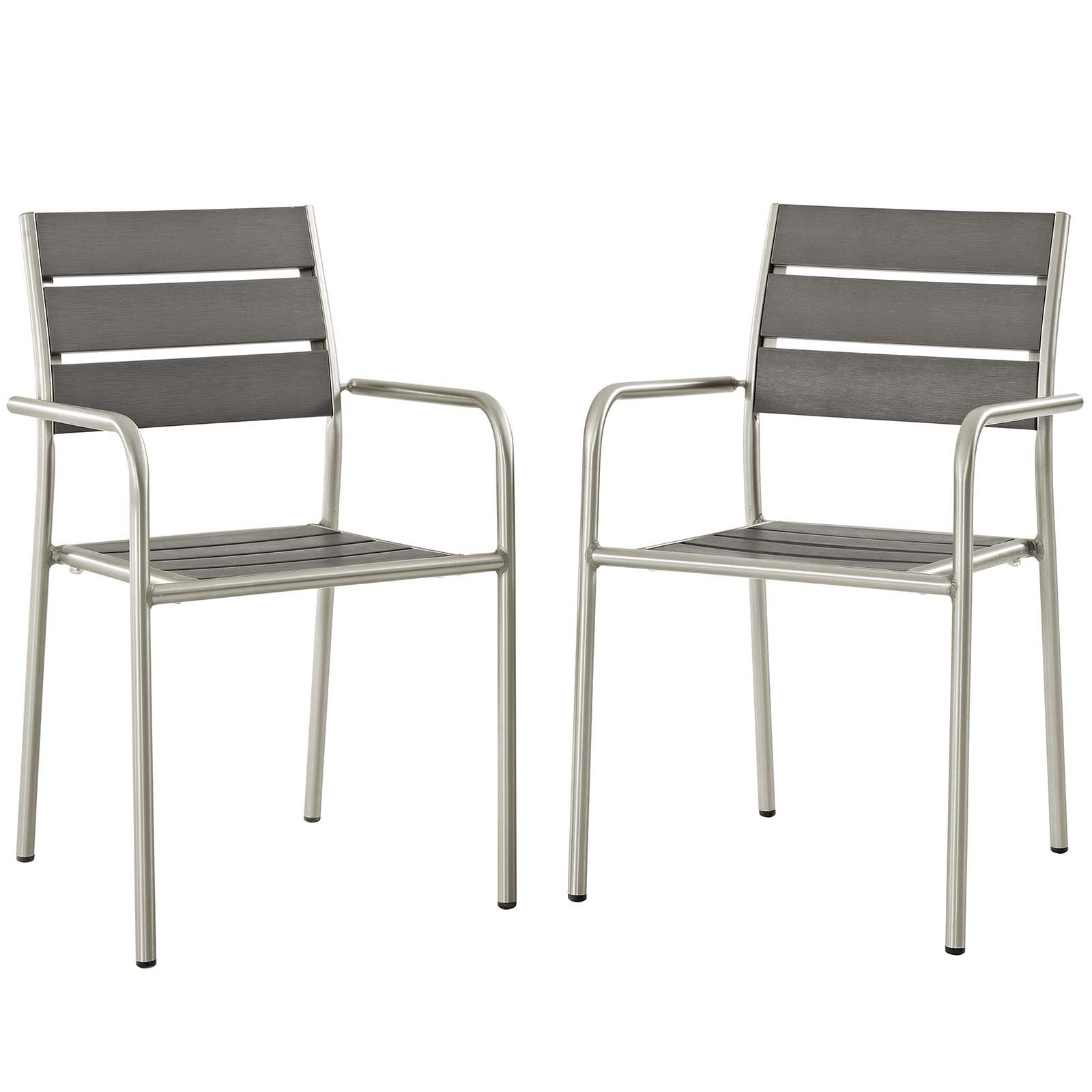 Shore Dining Chair Outdoor Patio Aluminum Set Of 2