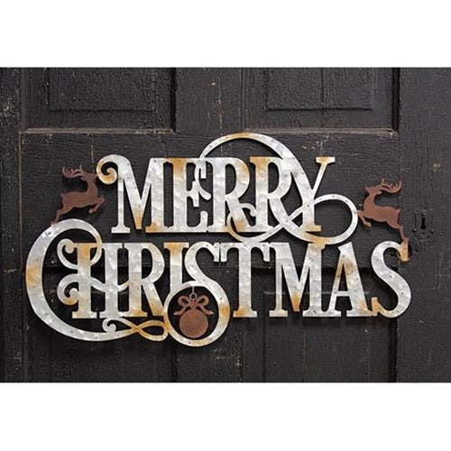 Metal Merry Christmas Sign 23.52″