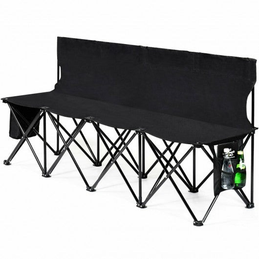 Folding 4 Seats Sports Sideline Bench Outdoor with Side Bag